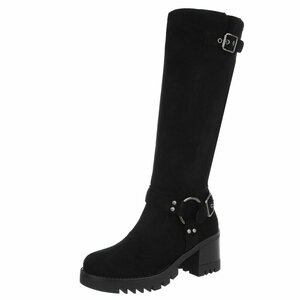 Zwarte hoge suede laars Carsu