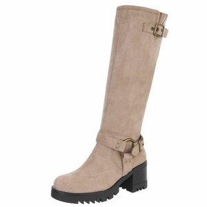 Kaki bruine hoge suede laars Carsu
