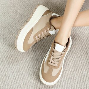 Kaki bruine lage sneaker Ceyla