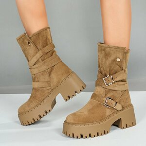 Kaki bruine suede boot Funda