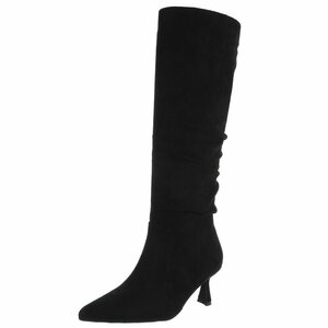 Hoge zwarte suede laars Clarissa