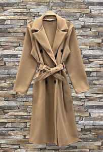 Elegante camel 3-4 jas in wolmix