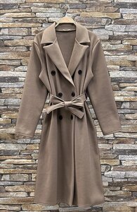 Elegante taupe 3-4 jas in wolmix