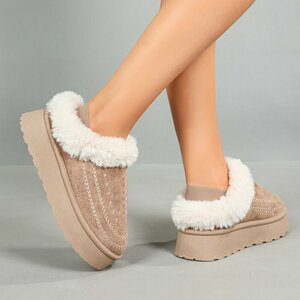 Kaki bruine suede lage winter mule Linda