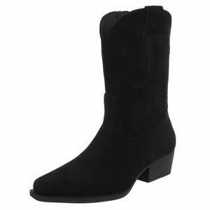 Zwart daimen biker/western boot Arciela