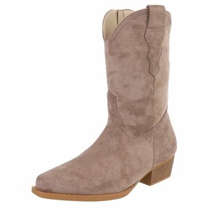 Kaki bruine daimen biker/western boot Arciela