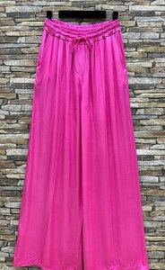 Fuchsia broek in satin