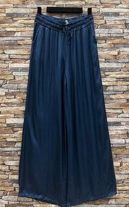 Petrol blauwe broek in satin