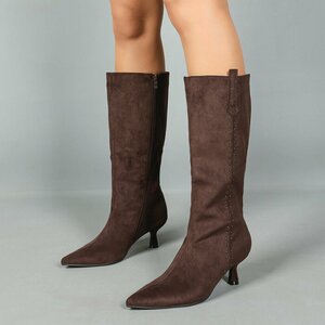 Hoge bruine suede laars Carlien