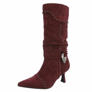 Bordeaux midi suede laars Caprice