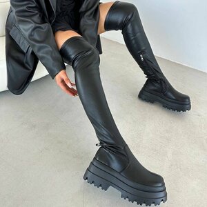 Zwarte overknee laars Cilla