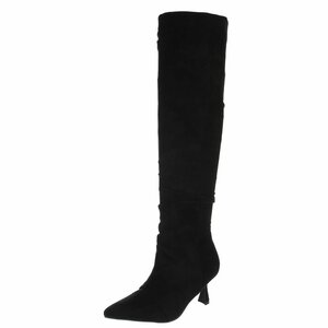 Zwarte suede overknee laars Cosima