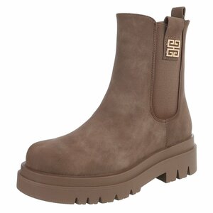 Kaki bruine Chelsea boot Emilie