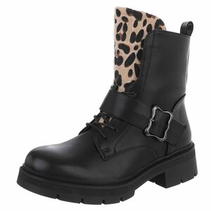 Zwarte-sneeuw luipaard boot Alviena