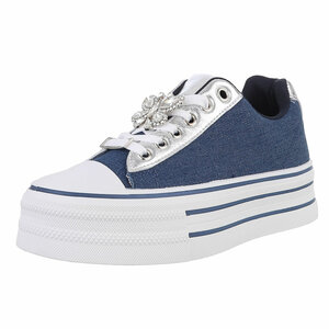 Blauwe lage  sneaker Jacobine