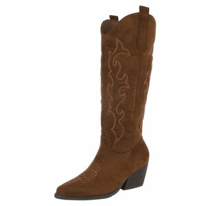 Cowgirl-biker bruine daimen laars Cateleya