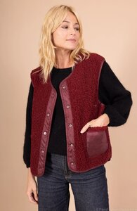 Reversible bordeaux bodywarmer-gilet in wolmix