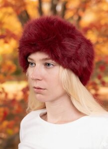 Bordeaux headband in faux fur