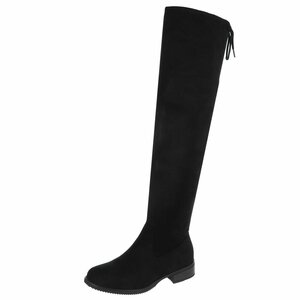 Zwarte hoge suede overknee laars Camee