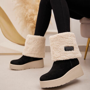 Zwart suede enkellaarsje Callas