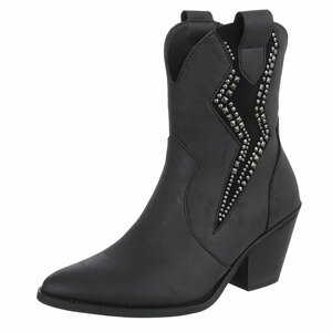 Bottines biker-western noires Dorota