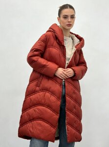 Longue doudoune rouge élégant