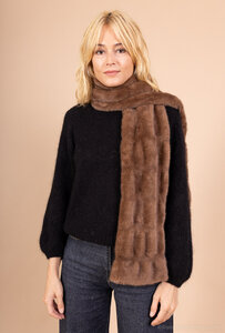 Bruine sjaal in imitatiebont