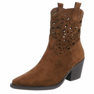 Licht bruin western-biker enkellaarsje Cherony