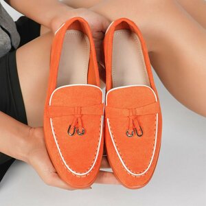Chaussures basses en daim orange Dulcia