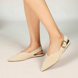 Beige suede slingback sandaal Annemie