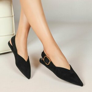 Zwarte suede slingback sandaal Annemie