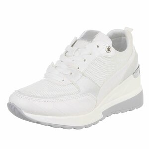 Witte sneakers met sleehak Suzanna