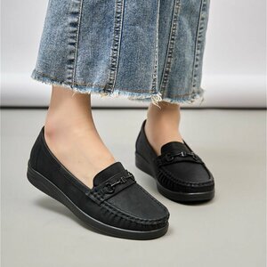 Zwarte loafers met comfortabele zool-Anika
