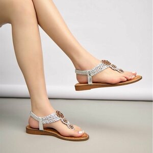 Zilveren teensandalen met sierlijke boho-details-Annalize