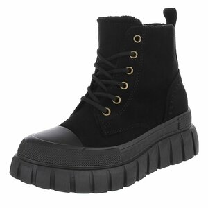 Zwarte hoge sneakers in suède met chunky zool-Bruni