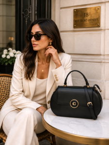 Elegante zwarte handtas met goudkleurig detail – premium kwaliteit