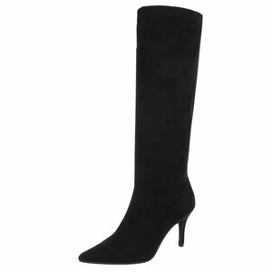 Bottes élégantes noires en daim-Giuseppina