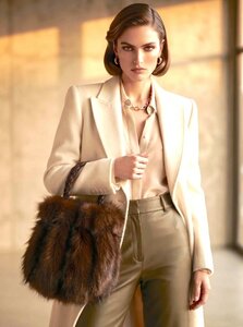 Luxe handtas van imitatiebont bruin