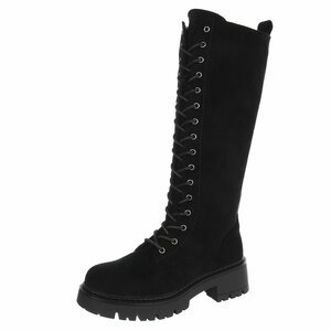 Zwarte suède hoge boots-Micheline