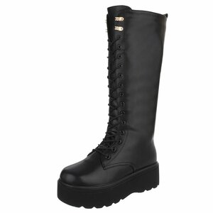 Zwarte hoge veterboot Alie