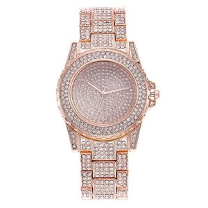 Fashion dames horloge volledig bezet met bergkristal.