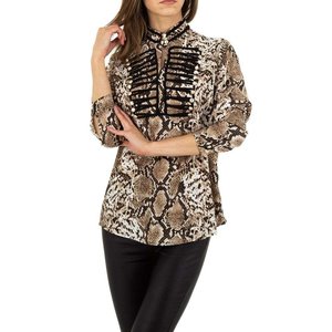 Trendy blouse met Mao col.